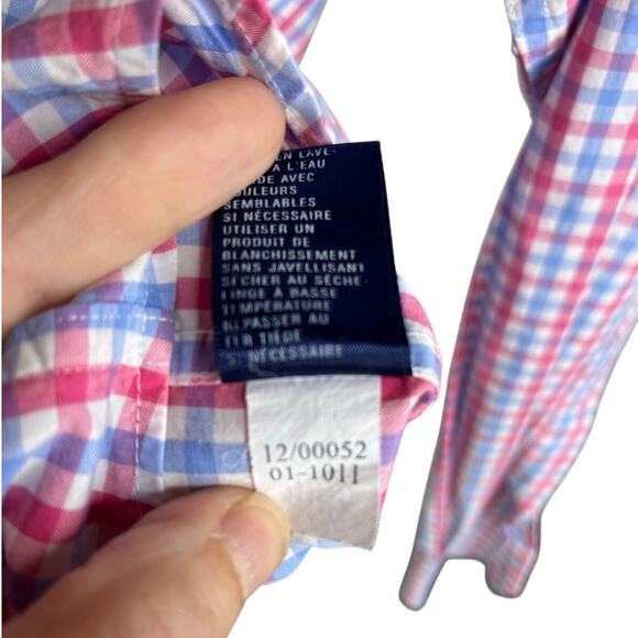 Oxford America Button Down Shirt Mens Large Multi Color Gingham Classic Preppy - Picture 10 of 11